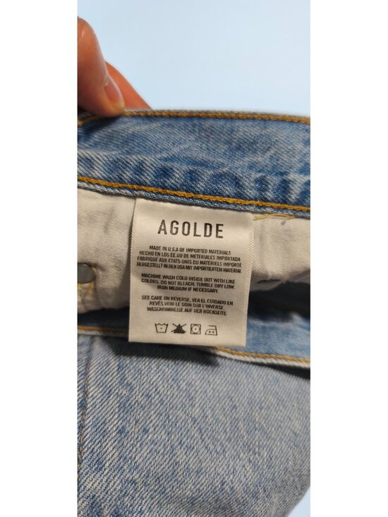 AGOLDE Arco Criss Cross Jeans Womens Size 23 Blue High Rise Straight Leg Denim - Picture 9 of 14